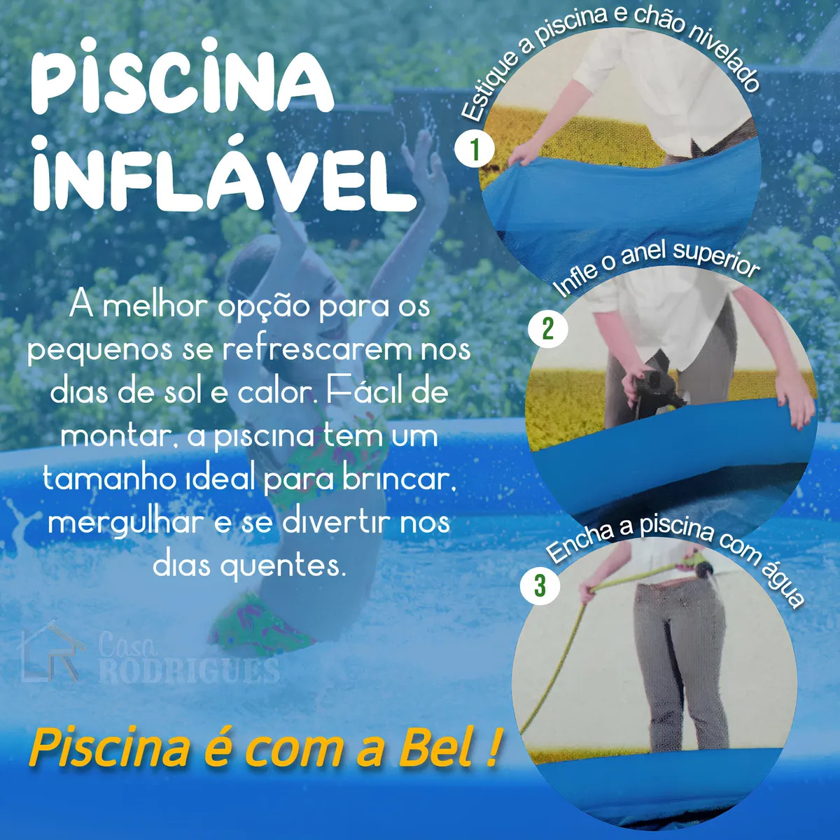 Piscina Inflável Bel Life 500L Azul – 152 x 38 cm, Bel Fix (P55) - Imagem 2