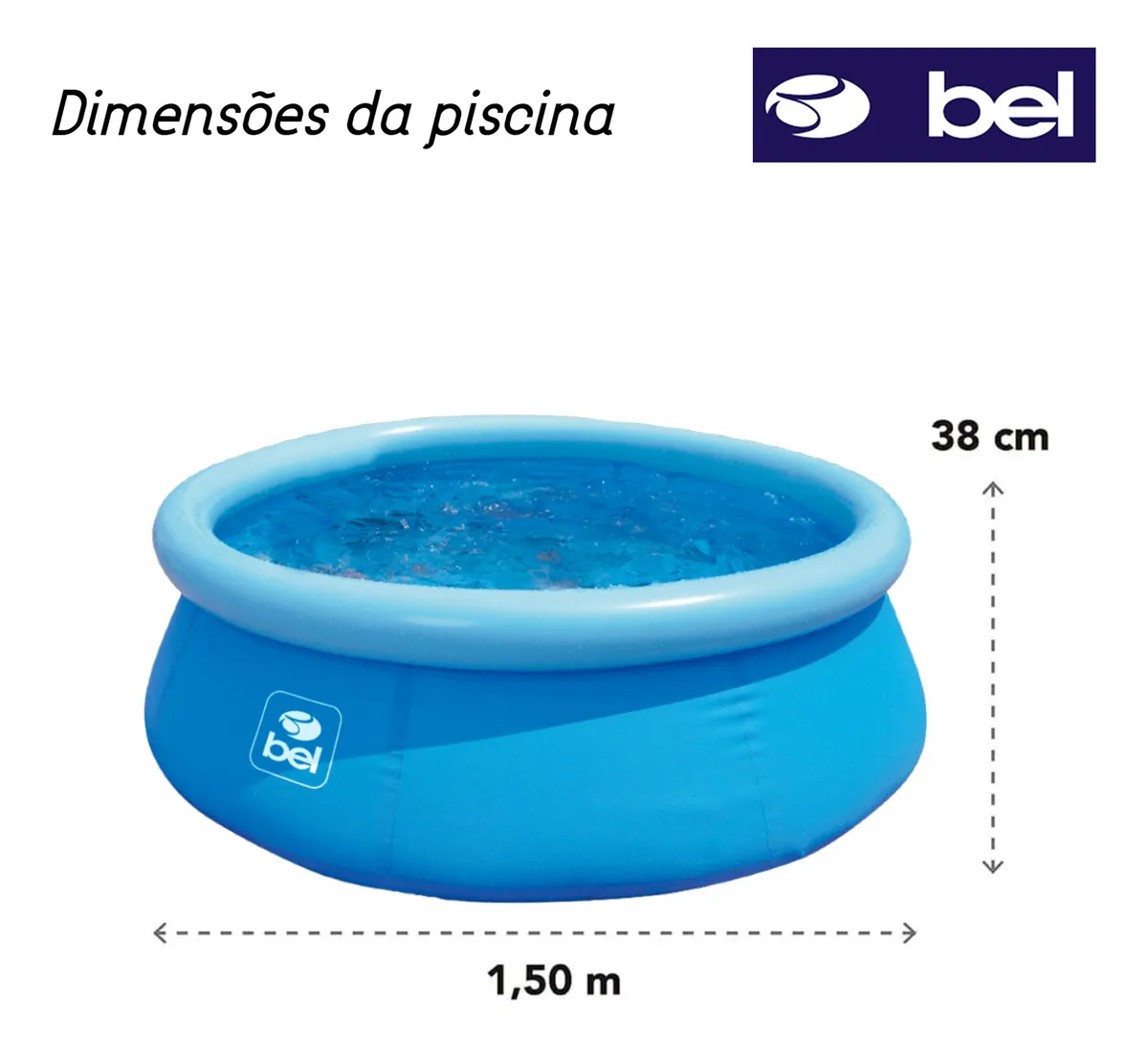 Piscina Inflável Bel Life 500L Azul – 152 x 38 cm, Bel Fix (P55) - Imagem 3